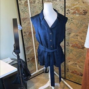 BANANA REPUBLIC VEST JACKET WOMENS SMALL DARK WASH BLUE